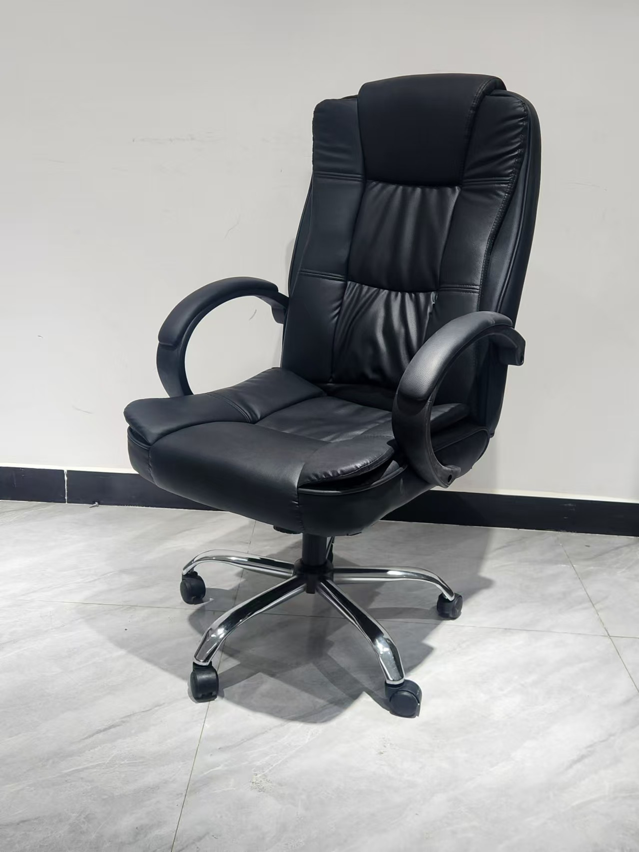 Leather Office Chair，Best Rated Office Chairs,Commercial Office Chairs Supplier Quality Black Ergonomic Home Office Chair With Rotatable Lift Belt Waist Support