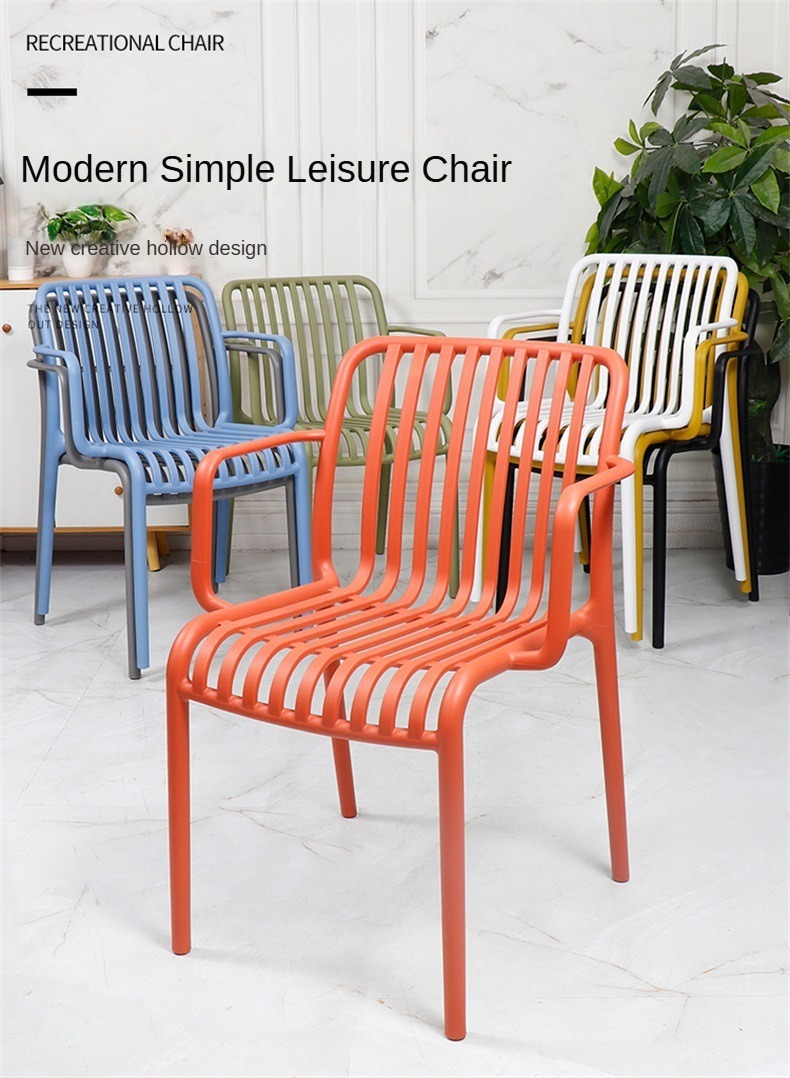 Manufacturer Nordic Style Plastic Chair with Armrest Fashionable Design Suitable for Both Indoor and Outdoor Use,Creative Dining Chair , Modern Creative Dining Chair , Plastic Modern Creative Dining Chair
