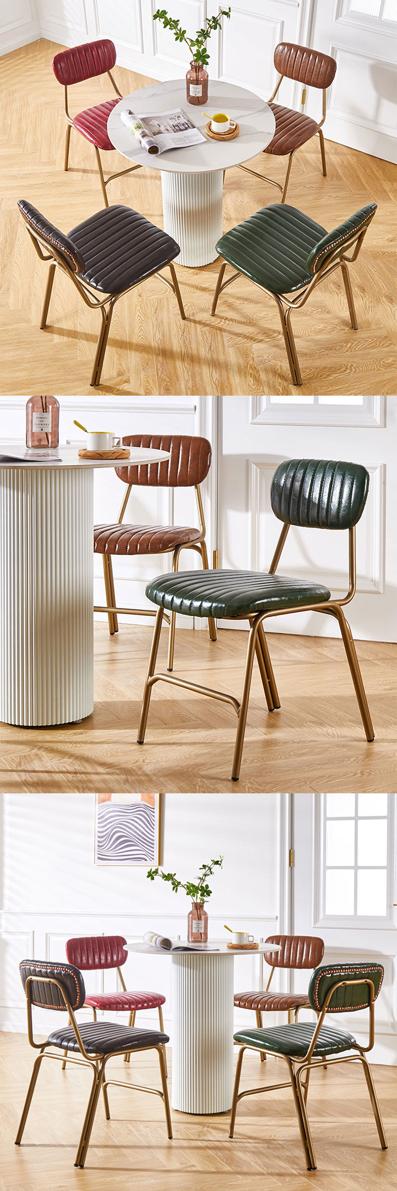 Leather Dining Chair,Grey Faux Leather Dining Chairs,Leather Restaurant Chairs Manufacturer Luxury Leather Cushion Metal Frame Stackable Dining Chair for Banquet and Hotel