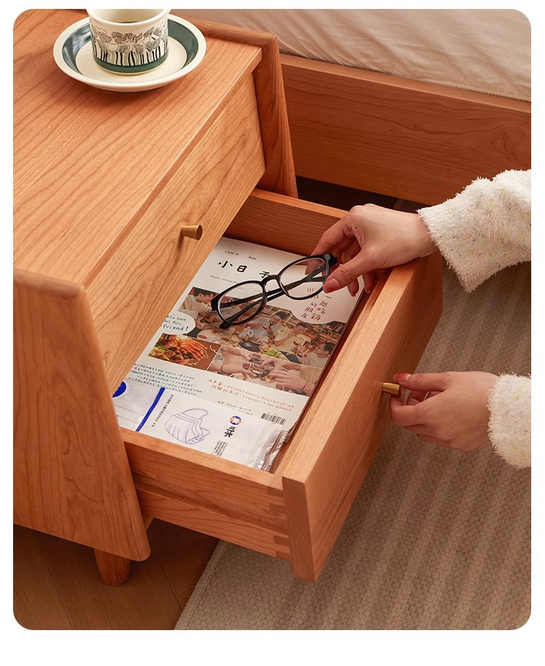 Bedside Cabinet,Oak Nightstand with Drawers,Wide Nightstand with Drawers Factory Direct Sales of Modern Nordic Solid Wood Bedside Cabinet Storage Cabinet Small Bedroom Furniture Home Living Room Indoor
