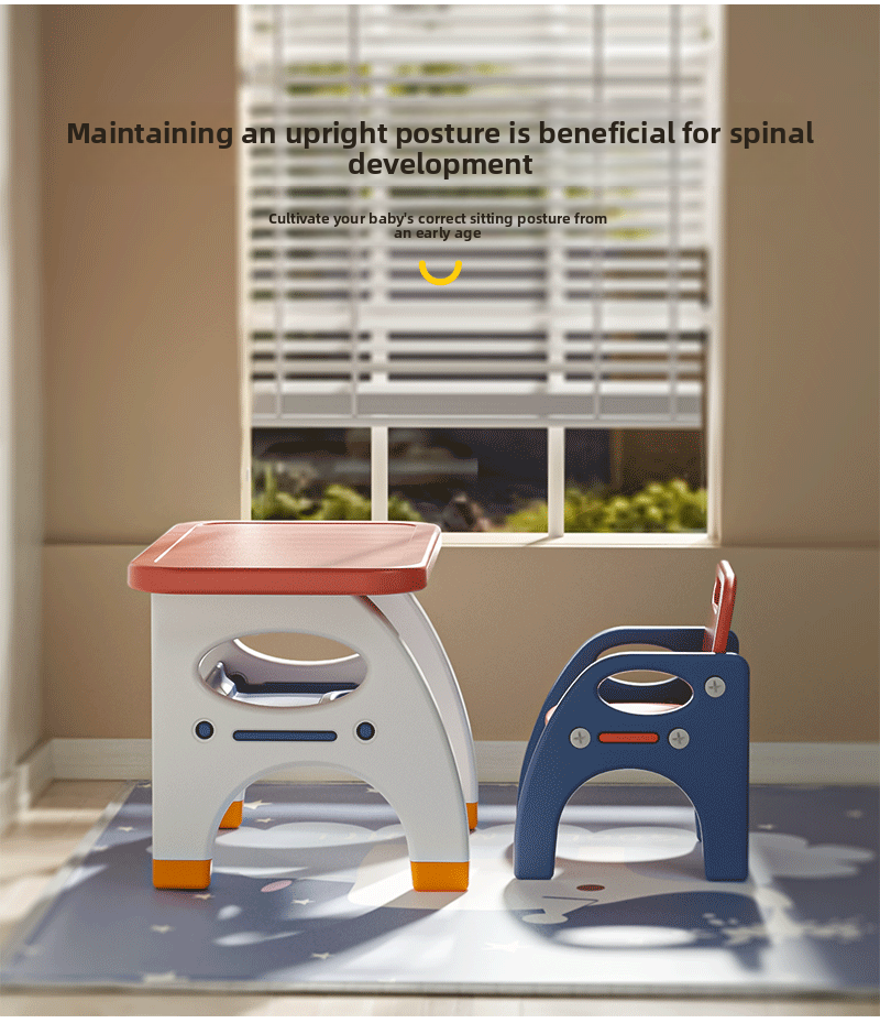 Baby Plastic Table and Chair,Best Dining Table Set,Small Table and Chair Set EaseNeat Ergonomic Children Learning Table and Chair Set Plastic Small Easy to Install