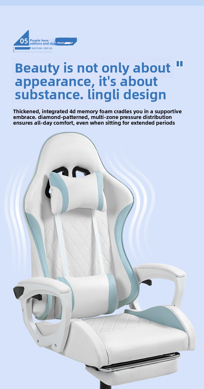 Gaming Chair,Buy Gaming Chair,Pink Gamer Chair EaseNeat Whites Modern Leather Gaming Chair Armrests and Footrest for Longtime comfort