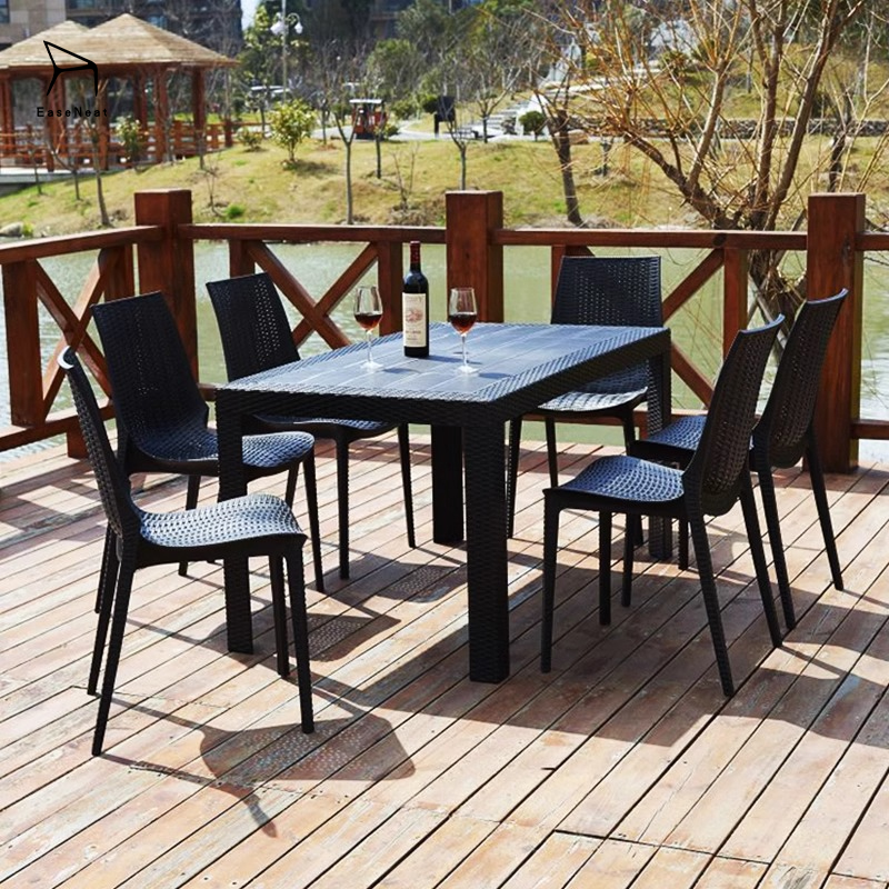 Plastic Table,Plastic Tables for Sale,Plastic Outdoor Dining Table EaseNeat Modern Courtyard Furniture Wholesale Restaurant Plastic Table Set Home Outdoor Garden Table