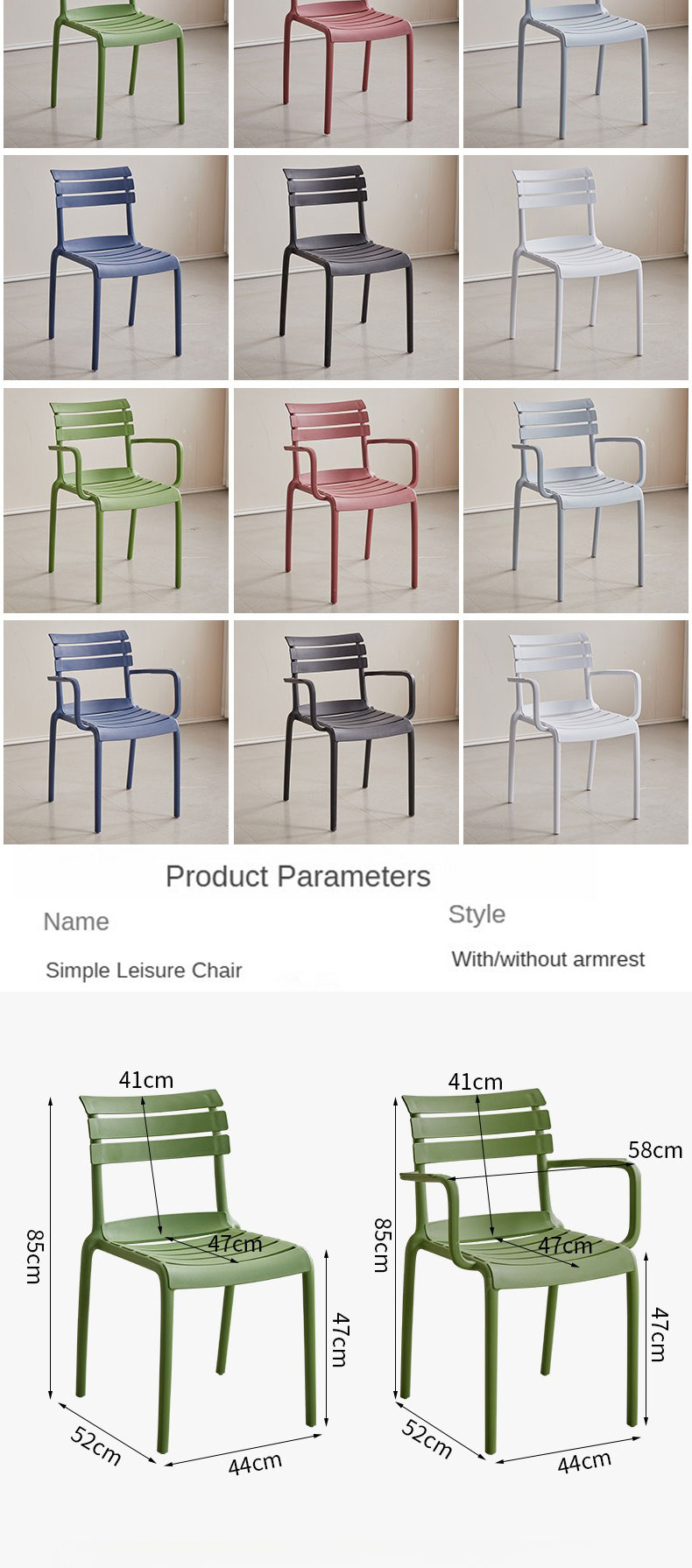 Lawn Chair Plastic,Plastic Hand Chair,Plastic Fold Chair,Durable Colorful Plastic Chairs for Outdoor Stacking Thickened Traditional Farmhouse Style for Home Furniture Cafe Restaurant