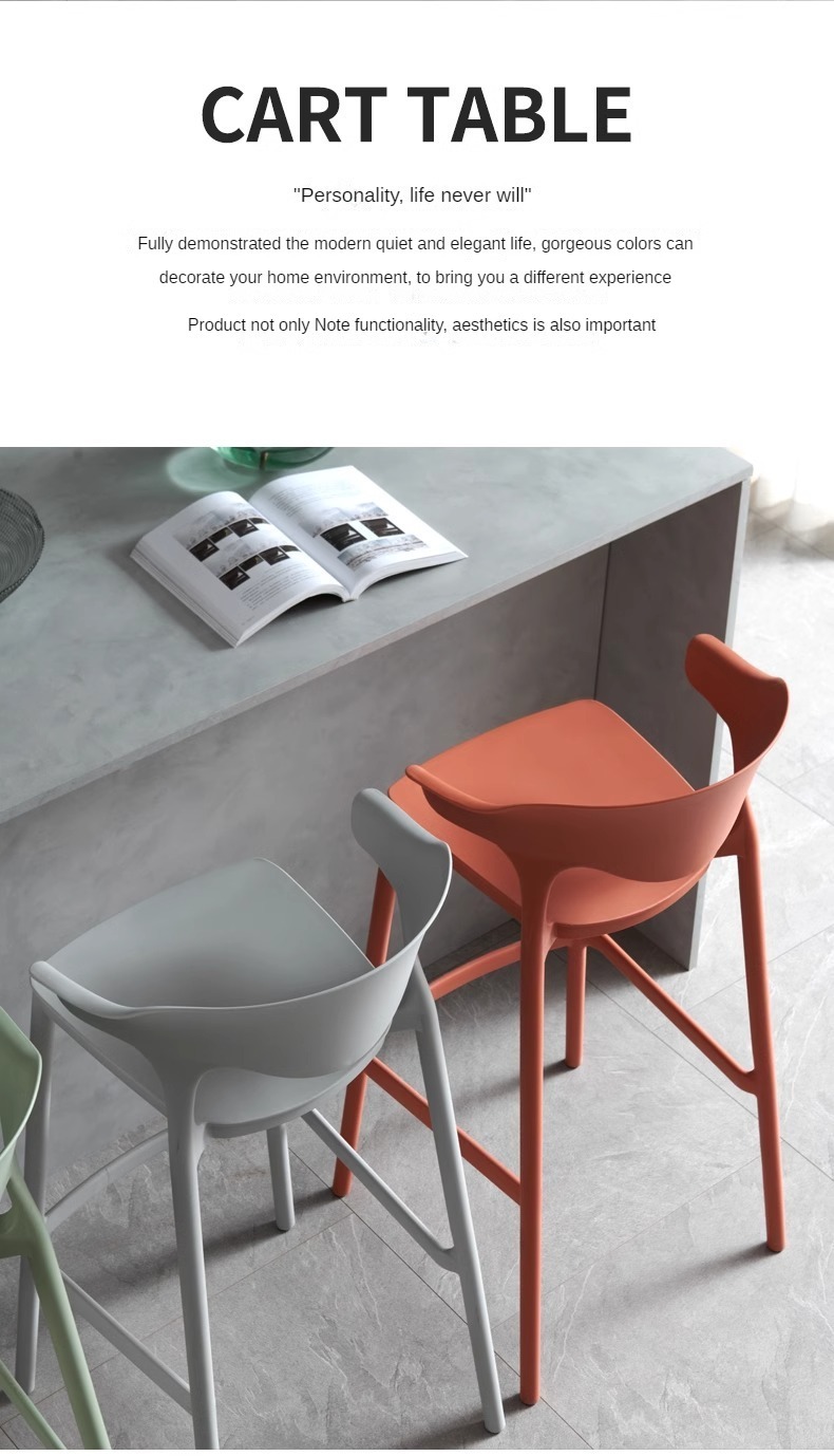 Modern Stackable Plastic Chair Various Colors Counter Height for Dining Home Bar Hotel for Restaurant Cafe Garden Outdoor,Outdoor Bar Stools with Backs , Outdoor Bar Stools with Backs for Sale , Best Outdoor Bar Stools with Backs for Sale