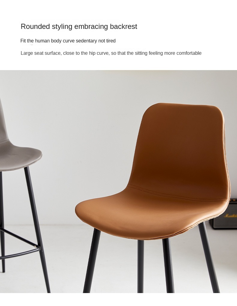 Wholesale Modern High-End Bar Stool Chair Gold Metal Leather Fabric Luxury Cafe Furniture for Hotel Dining Outdoor Living Room,black counter stools / Plastic black counter stools / Minimalist Plastic black counter stools