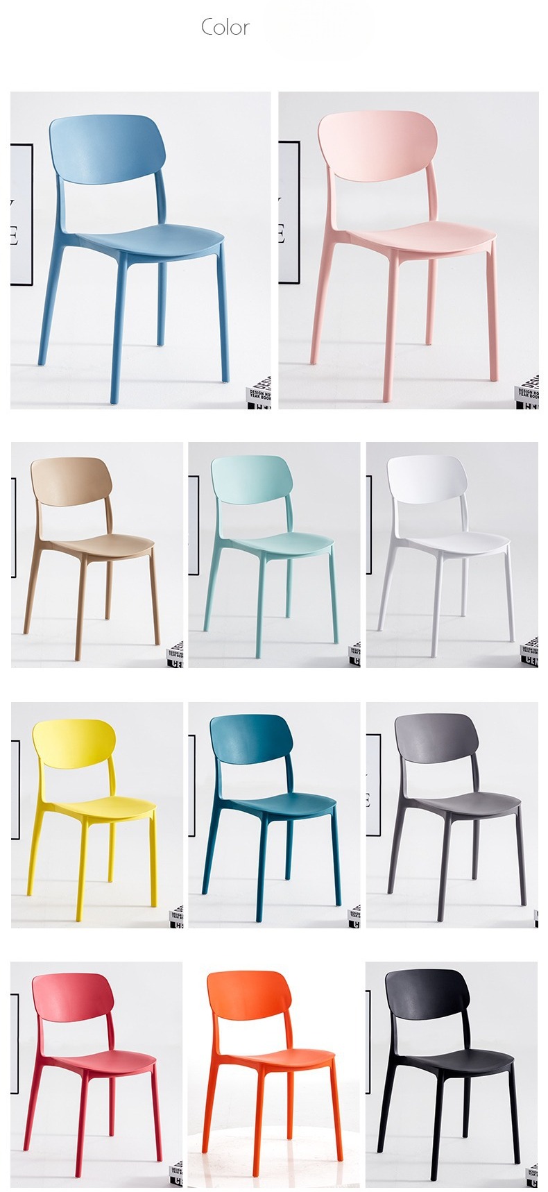 Dining Stools , Plastic Dining Stools , Household Plastic Dining Stools,Modern High Quality Plastic Dining Chairs with Backrest Stacked Color Light Garden Cafe bar Outdoor Home Furniture Supplier