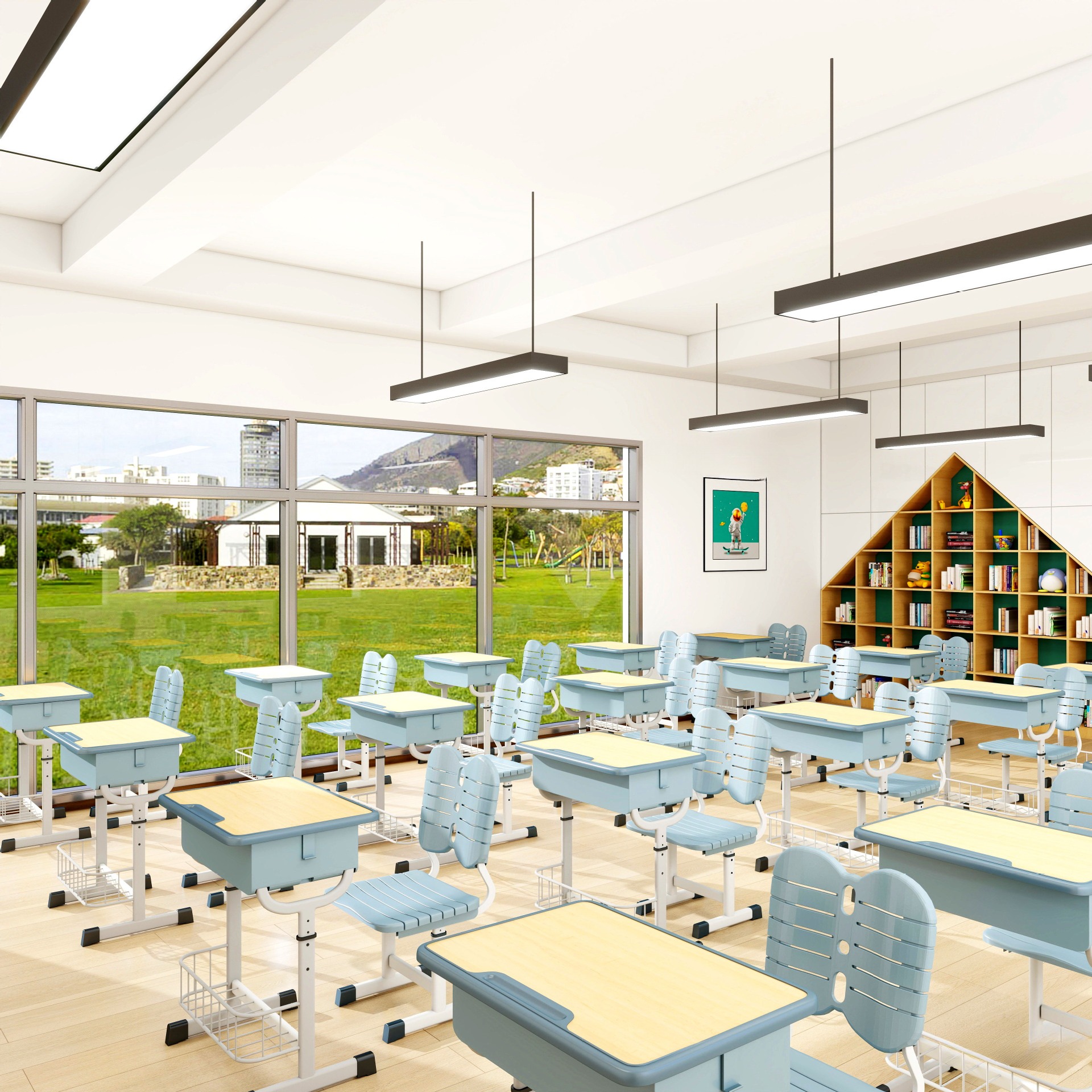 School Tables and Chairs,Student Desk and Chair,Ergonomic Chair for Students Wholesale Factory Supplies the Height Adjustable Plastic Chair School Table Chair Set Student Furniture