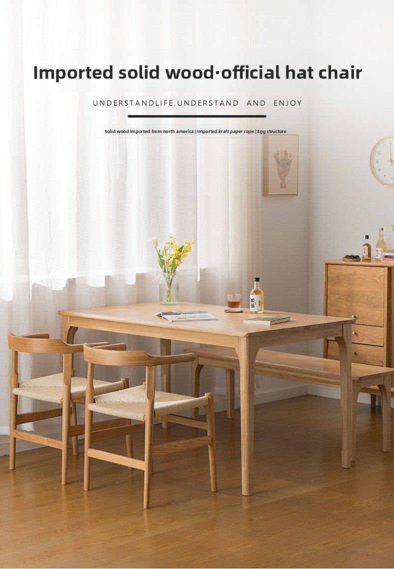 Wooden Dining Chairs,Solid Wood Dining Table and Chairs,Wooden Bistro Chairs Nordic designer modern wood rope woven solid wood restaurant outdoor coffee terrace restaurant chairs
