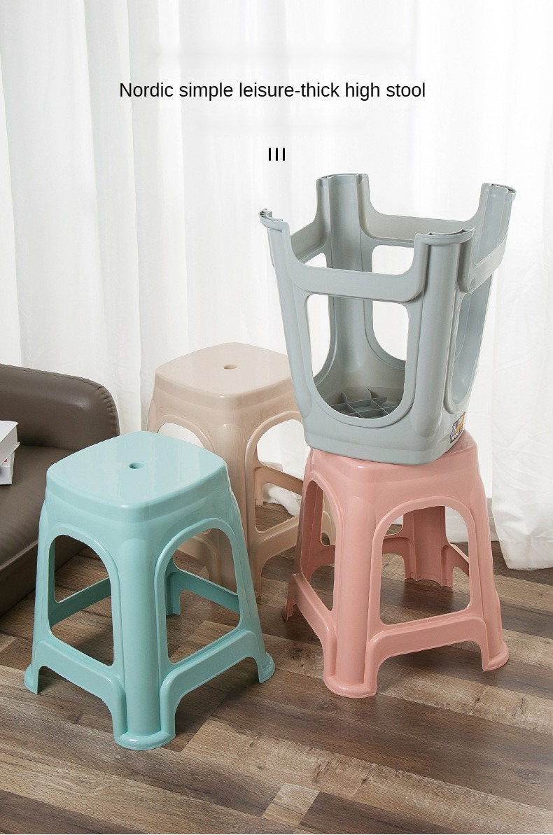Chair Stool Plastic,Plastic Small Stool,Sitting Stool Plastic,Modern Design Plastic Chair Stool Thickened Portable Anti-Drop Household Stack for Bedroom School Apartment Workshop Wholesale