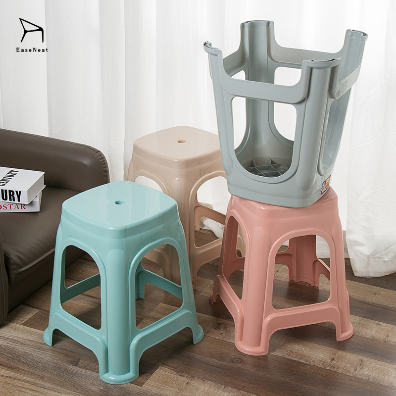 Modern Design Plastic Chair Stool Thickened Portable Anti-Drop Household Stack for Bedroom School Apartment Workshop Wholesale