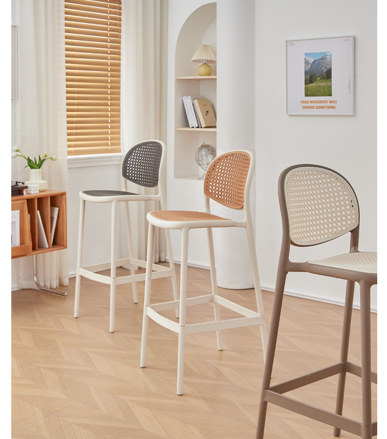 Supplier Nordic Modern Plastic Chairs High bar Chair Outdoor Home bar Chair Can Be Stacked
