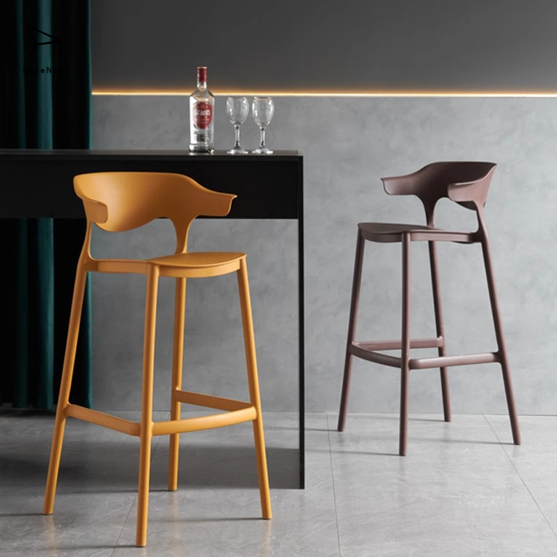 Modern Stackable Plastic Chair Various Colors Counter Height for Dining Home Bar Hotel for Restaurant Cafe Garden Outdoor