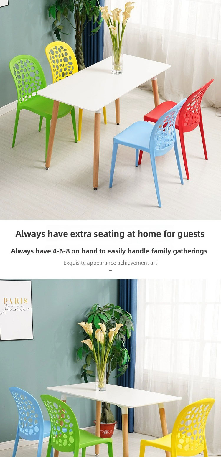 Plastic Dining Chair,Plastic Dining Chairs Set of 4,Green Plastic Dining Chairs EaseNeat Modern PP Living Room Kitchen With Backrest Hollow Seat Simple Dining Chair