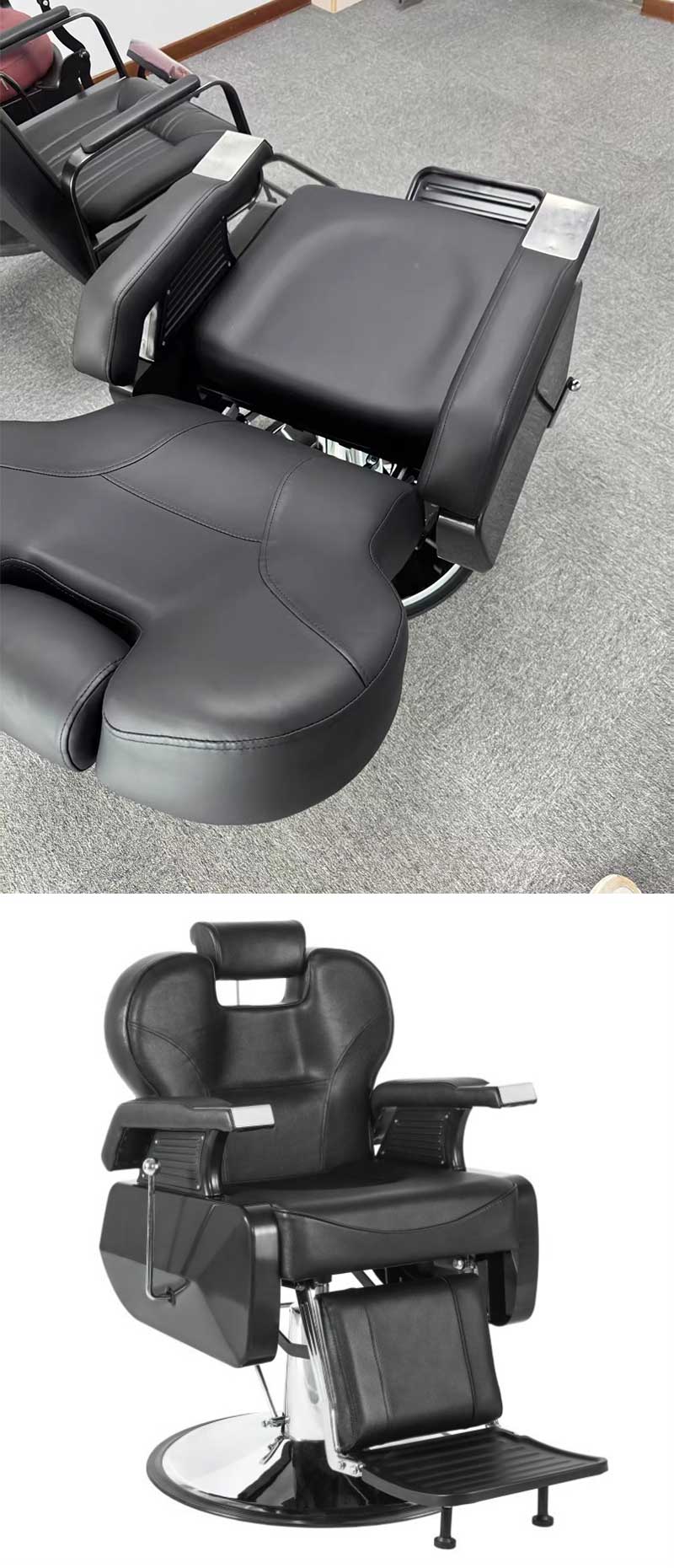 Barber Chair,Black Barber Chair,Barber Chairs Wholesale Supplier Luxury Black Heavy Duty Leather Barber Chair Hydraulic Reclining for Salon Beauty Studio