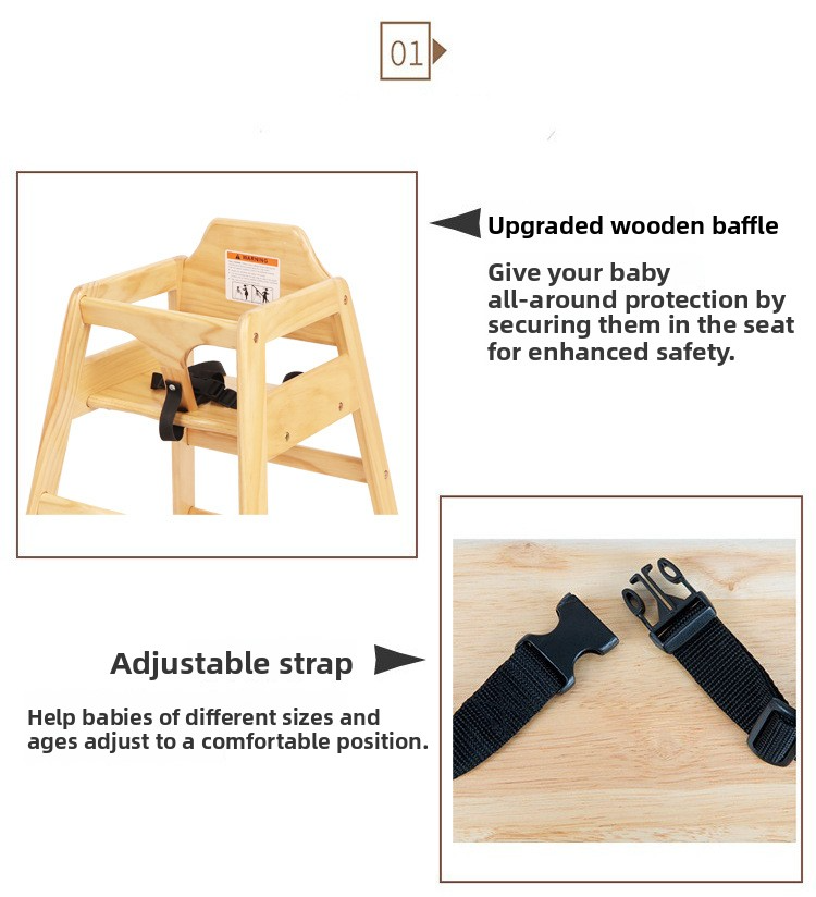 Baby Chair,Wooden Highchair,Best Portable High Chair Wholesale Multifunctional Portable Solid Wooden High Baby Chair for Family and Commercial Dining
