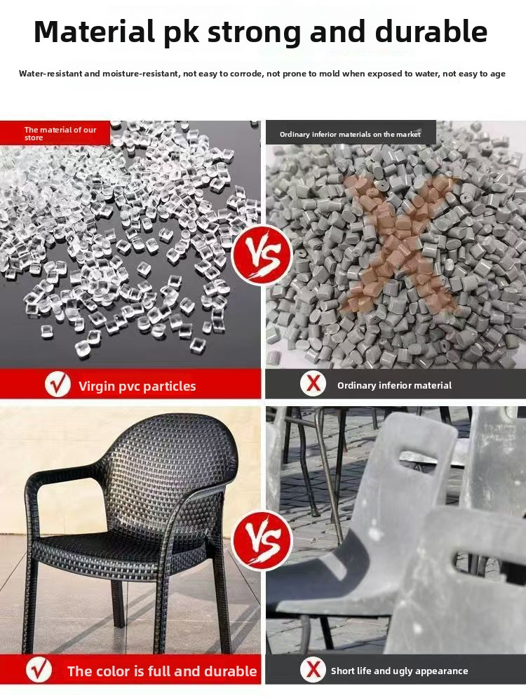 Plastic Restaurant Chairs Dining Chairs White Plastic Modern outdoor single vine lounge chair with plastic backrest for yard garden or balcony wholesale manufacturer
