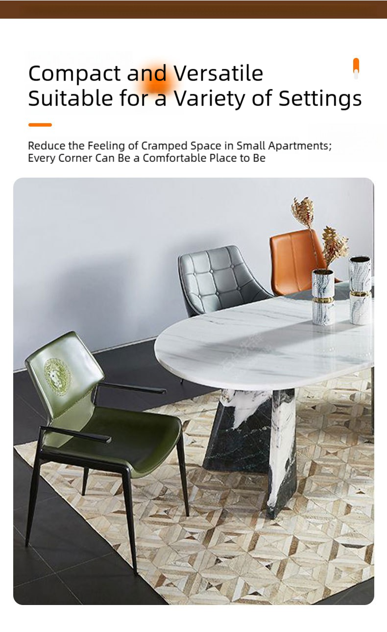 Leather Dining Chair,Red Leather Dining Chairs,Leather and Metal Dining Chairs Supplier Modern Minimalist Dining Chair With Leather Seat and Metal Frame Armrest for Office