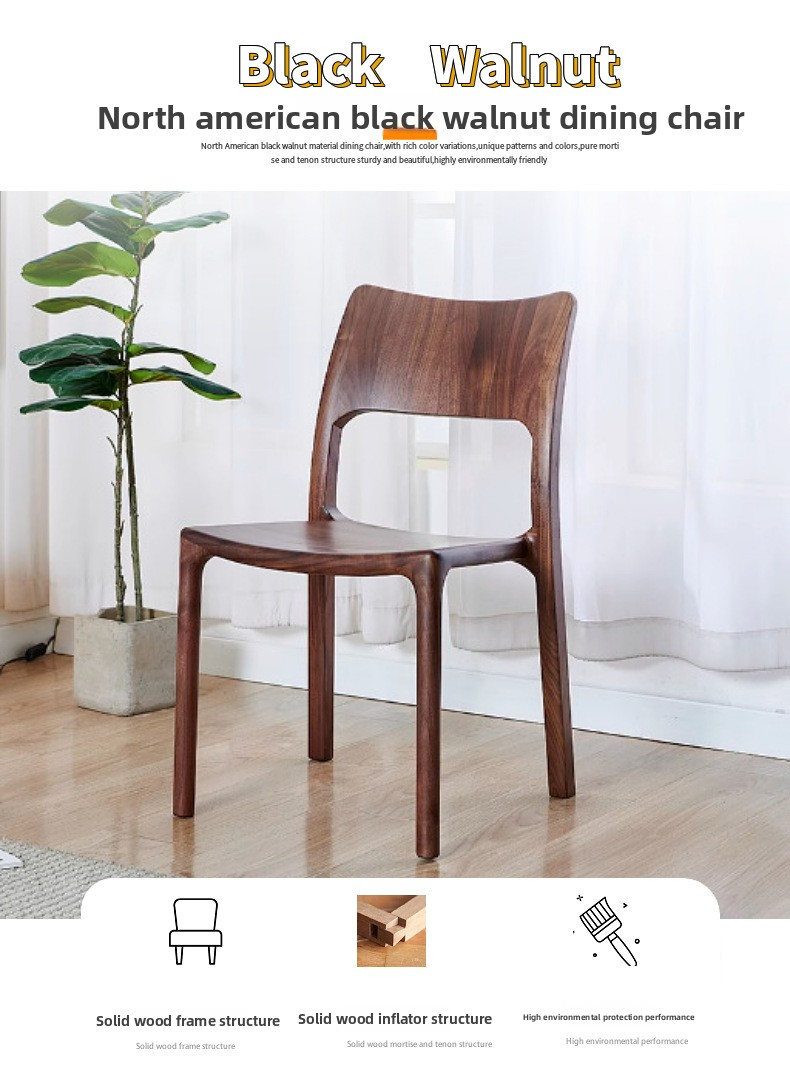 Wood Dining Chairs,Natural Wood Dining Chairs,Light Wood Chairs EaseNeat Luxurious Design Wood Material Chair Simple Practical Kitchen Hotel Living Room Solid Wood Dining Chairs