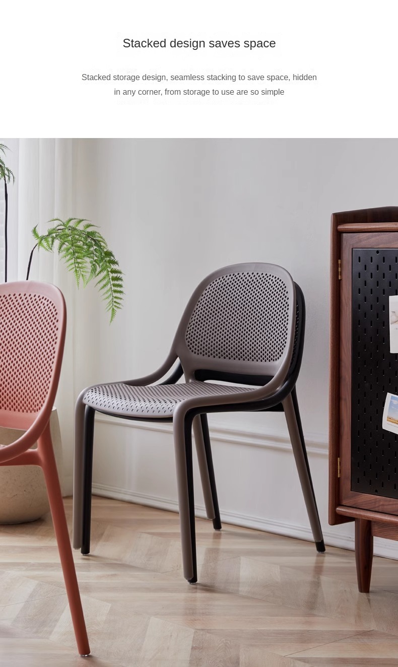 EaseNeat Fashion Design Plastic Dining Chairs with Backrests High Quality Easy Clean for Restaurants Living Rooms Malls,Dining Room Set , Black Dining Room Set , Plastic Black Dining Room Set