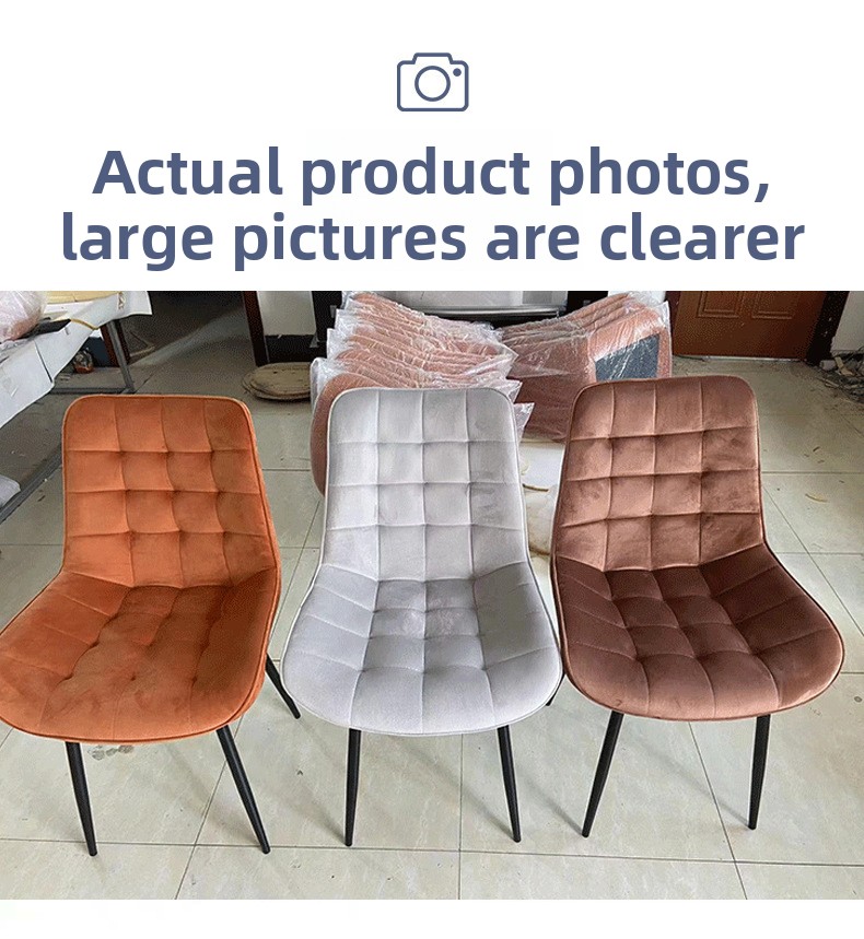 Metal Dining Room Chair,Metal Chair Legs,Metal Office Chair,Modern Luxury Grey Dining Chairs with Back Home Office Portable Tufted Design by Supplier for Home Kitchen Bedroom and Mall Use
