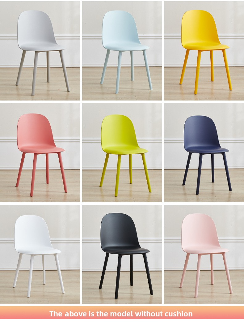 Plastic Dining Chair,Plastic Chairs for Kitchen,Velvet Upholstered Dining Chairs EaseNeat Nordic High Quality Velvet Cushion PP Frame Plastic Dining Chair For Home Furniture