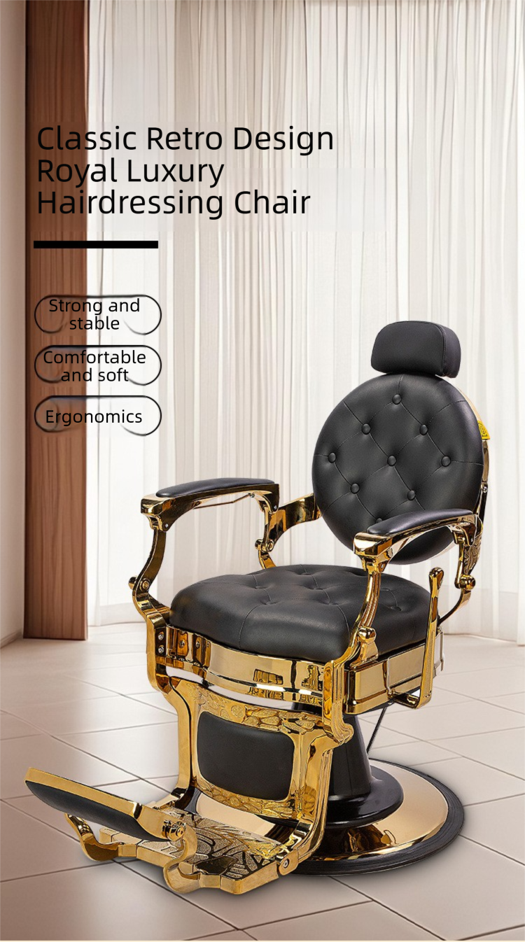 Barber Chair,Black Barber Chair,Barber Chairs Wholesale Wholesale Luxury PU Leather Barber Chair Heavy Duty Adjustable Reclining for Men Salon