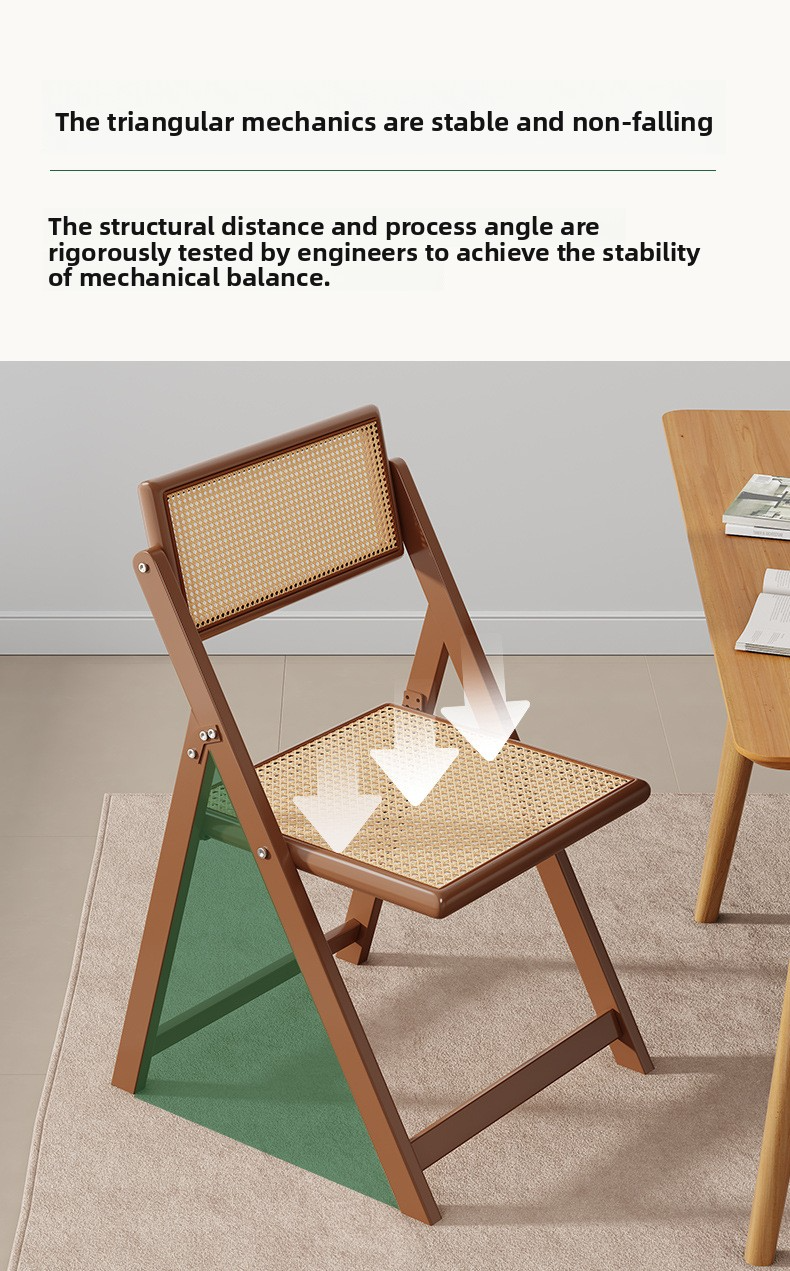 Solid Wood Chairs,Natural Wood Dining Chairs,Solid Wooden Stool Modern design solid wood folding dining chair, natural rattan, suitable for restaurants, schools and home office factory direct sales