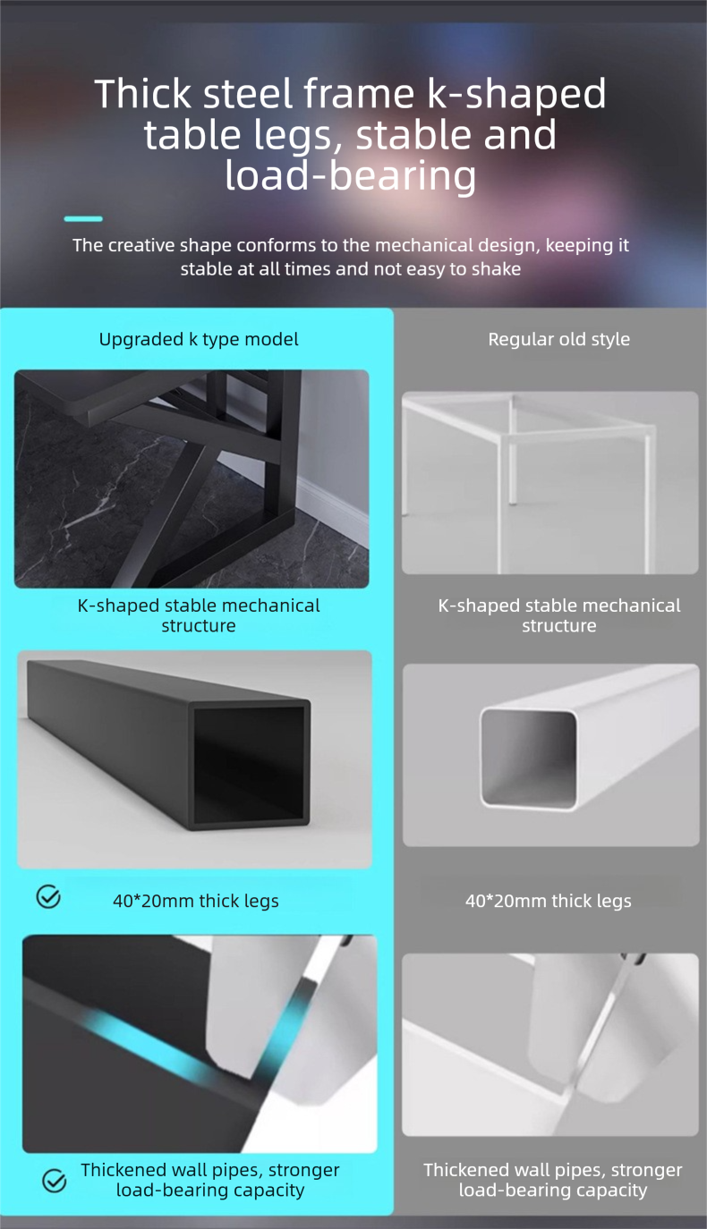 Gaming Desk,Long Gaming Desk,Metal Gaming Desk EaseNeat Simple and Portable Black Gaming Table with LED Light Metal Frame for Bedroom Office