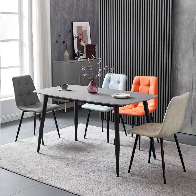 Metal Dining Room Chair,Leather and Metal Chair,Soft Seat