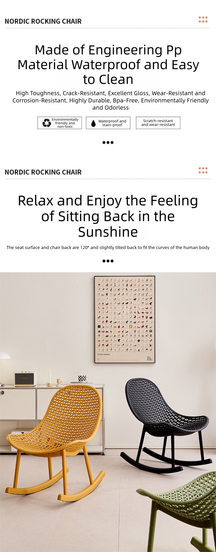 Plastic Rocking Chair,Plastic Resting Chair,Plastic Outdoor Rocking Chair Supplier Simple Modern Living Room Rocking Chair Lightweight for Apartment Terrace Use