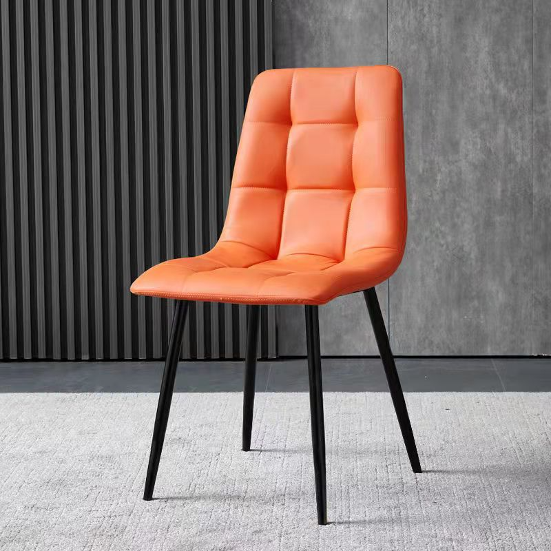 Metal Dining Room Chair,Leather and Metal Chair,Soft Seat