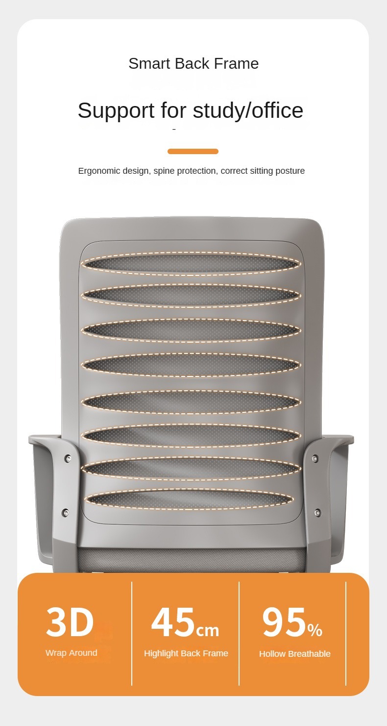 Computer Chairs , Durable Computer Chairs , Wholesale Durable Computer Chairs,Black Grey White Mesh Computer Chair Breathable Ergonomic With Rollers For Study Room