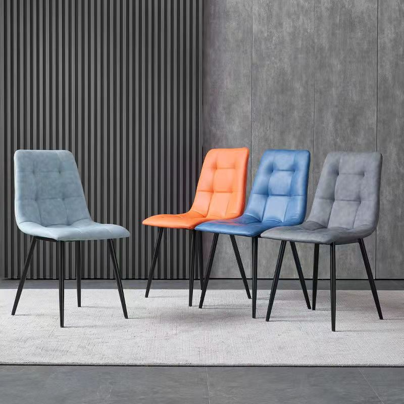 Metal Dining Room Chair,Leather and Metal Chair,Soft Seat