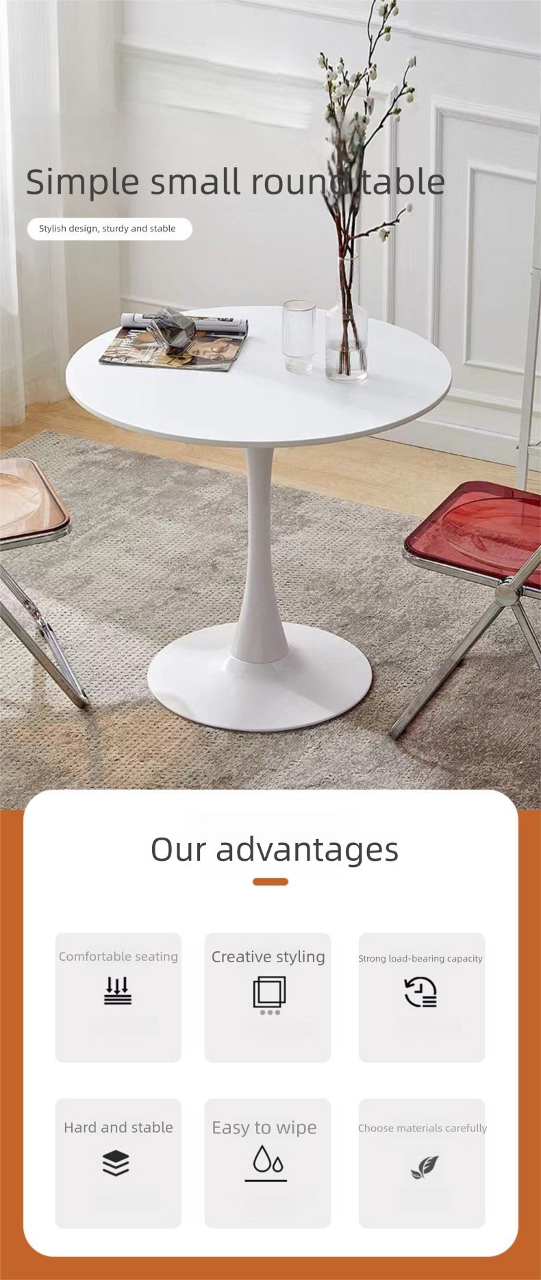 Plastic Table,Round Plastic Tables,Plastic Outdoor Dining Table EaseNeat Modern Simple Plastic Table Coffee Table Negotiation Balcony Leisure Reception Coffee Milk Tea Shop Restaurant Hot Sale