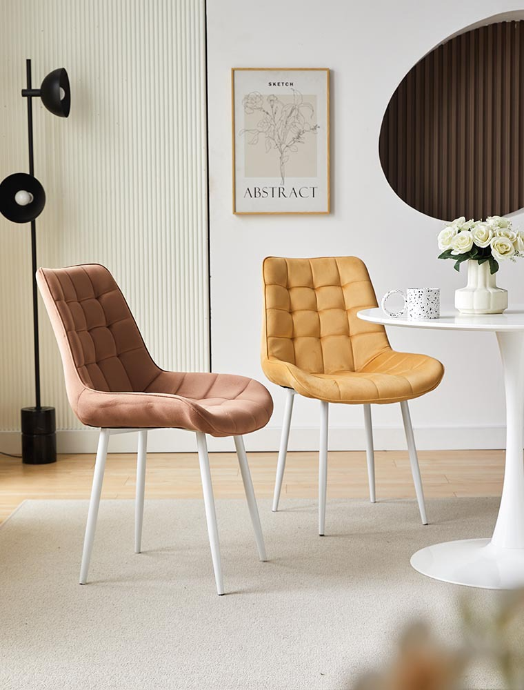 Metal Dining Room Chair,Metal Chair Legs,Metal Office Chair,EaseNeat Modern Luxury Dining Room Kitchen Furniture Metal Frame Nordic Upholstered Velvet Dining Table Chairs