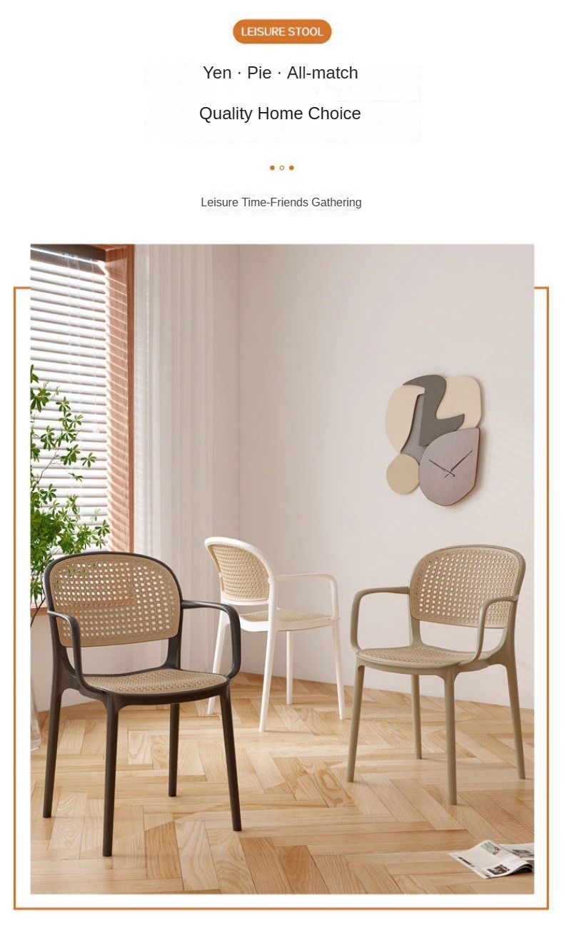 Plastic Chairs , Wholesale Plastic Chairs , Manufacturer Wholesale Plastic Chairs,Wholesale Modern Plastic Rattan Chair Armrest Hollow Back Can Be Stacked Simple Design for Garden Outdoor Dining Home Furniture