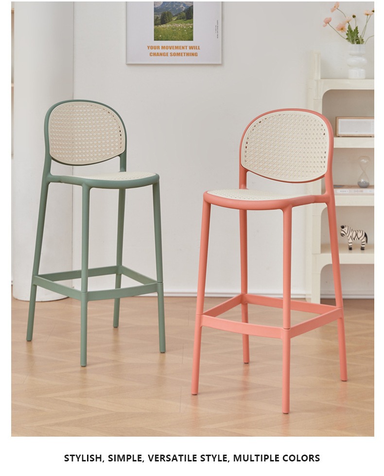 Supplier Nordic Modern Plastic Chairs High bar Chair Outdoor Home bar Chair Can Be Stacked