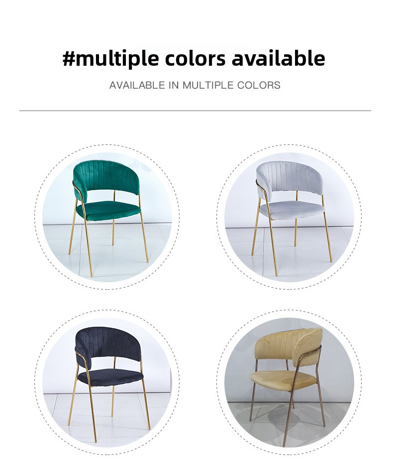 Velvet Dining Chair,Velvet Dining Chairs Set of 6,Green Velvet Chairs Dining Supplier Simple Luxury Gray Color Upholstered Velvet Fabric Dining Chair For Restaurant
