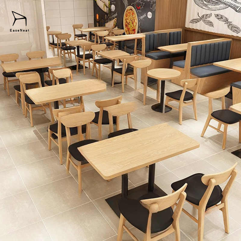 Dining Table Chair,Tall Dining Table Set,Oak Dining Table Set Supplier Restaurant Suit Commercial Cafe Furniture Modern Fast Food Dining Tables and Chairs Wooden Leather Booth Seats