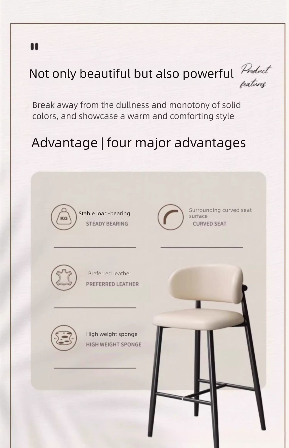 Leather Bar Chair,Leather Counter Stools With Backs,Leather Counter Height Bar Stools Wholesale Modern Leather Bar Chair Metal Frame With Backrest for Bar Counter Restaurant Dining