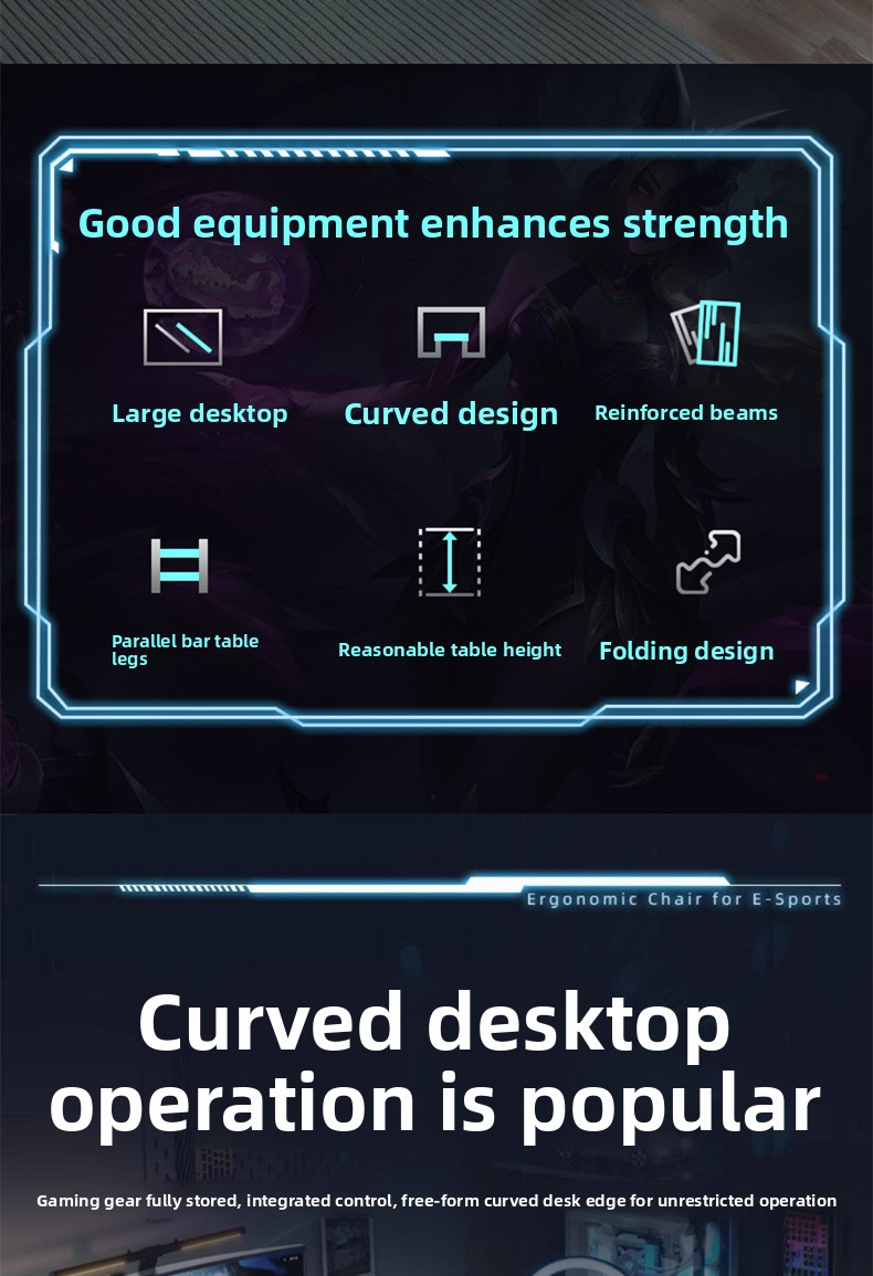 Gaming Desk,Long Gaming Desk,Metal Gaming Desk Supplier Small Simple Folding Metal Frame with LED Lights Black Gaming Table