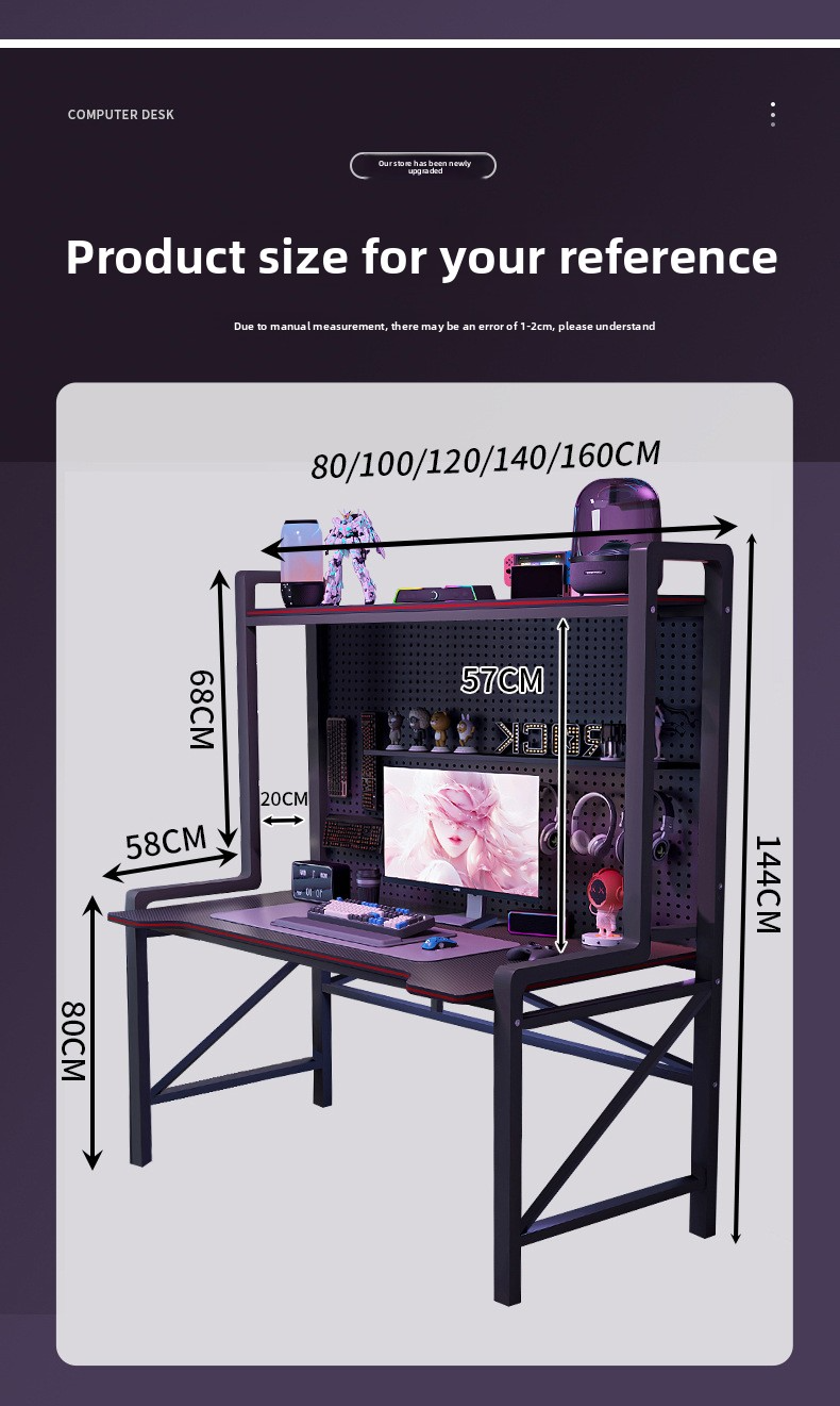 Gaming Table,Modern Game Table,Family Game Table EaseNeat Large Desktop Metal Gaming Table with Perforated Board for Multi-functional Storage