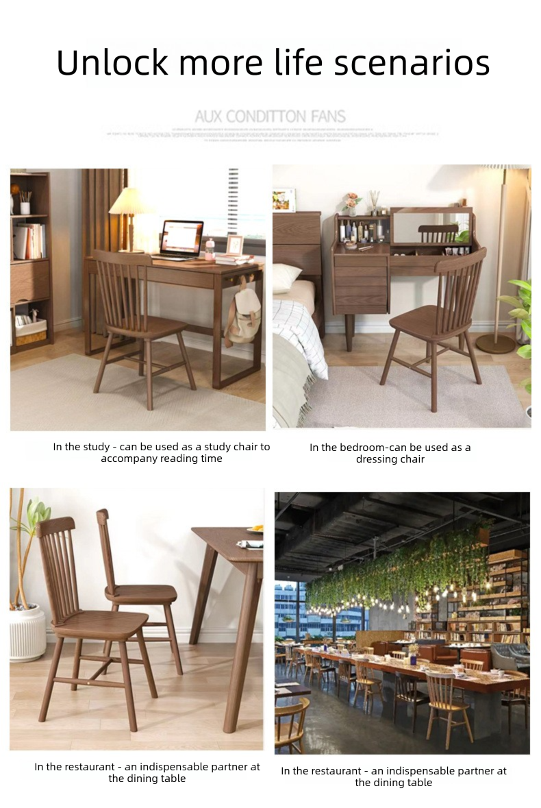 Solid Wood Dining Chair,Solid Wood Table and Chairs,All Wood Dining Chairs Supplier Modern Minimalist Solid Wood Dining Chair With Waterproof Design For Home Kitchen