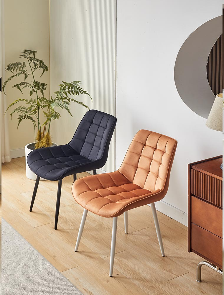 Metal Dining Room Chair,Metal Chair Legs,Metal Office Chair,EaseNeat Modern Luxury Velvet Dining Chair Cushioned Fabric Metal Frame Living Room Kitchen Hotel Home New Nordic Design