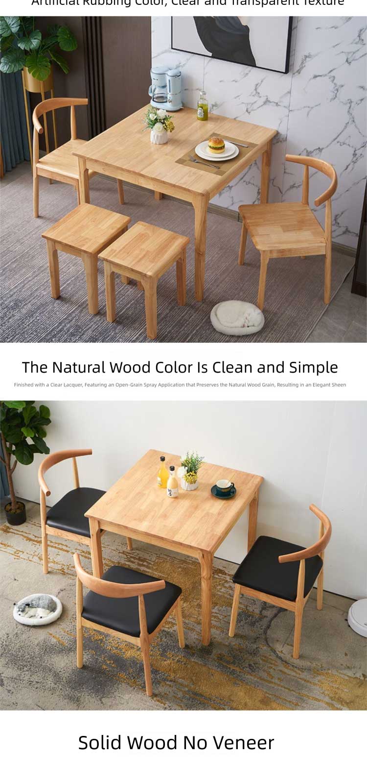 Dining Table,Tall Dining Table Set,Solid Wood Dining Table Set Wholesale Modern Simple Solid Wood Dining Table Square Design for Kitchen Living Room