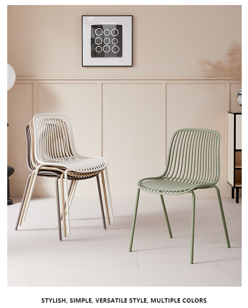 EaseNeat Modern Design PP Stacker Armless Outdoor Coffee Bar Chair for Restaurant Garden Mall Wholesale Party Dining Use,comfortable dining chairs , Backrest comfortable dining chairs , Simple Backrest Comfortable Dining Chairs