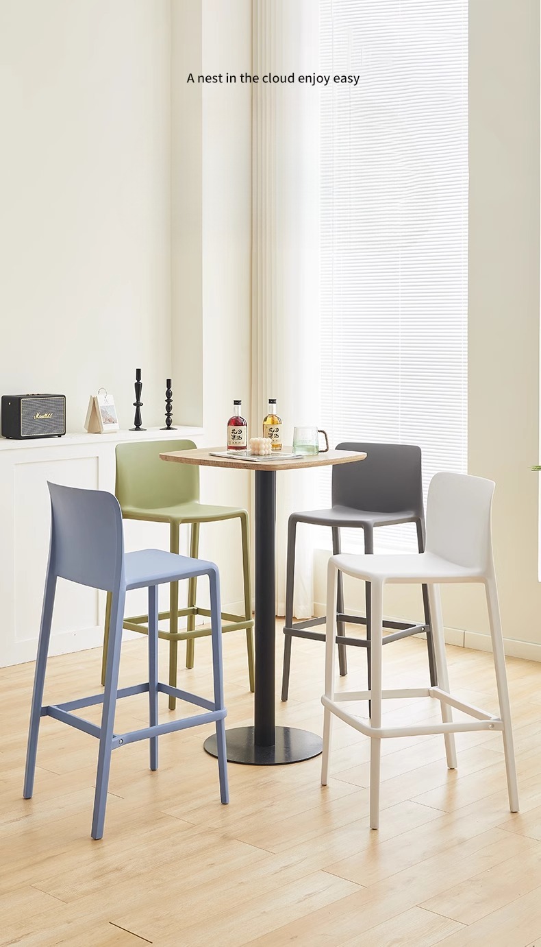 EaseNeat bar Chair Plastic High Stool Color Light Modern Cheap Restaurant Kitchen Outdoor Furniture Factory Direct Sales Hot,Modern Counter Stools , Luxury Modern Counter Stools , White Luxury Modern Counter Stools