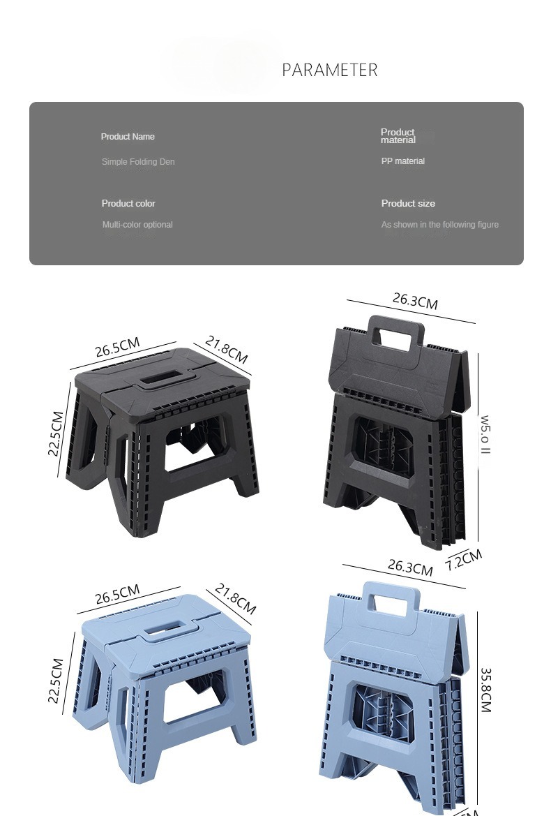 Foldable Stool for Kids, Plastic Foldable Stool for Kids, Portable Plastic Foldable Stool for Kids,Wholesale Lightweight Thickened Plastic Folding Stool for Adults Children Modern Sturdy Handle for Outdoor Camping School Use