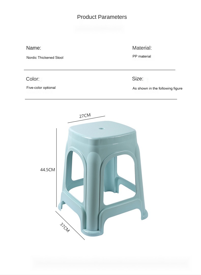 Chair Stool Plastic,Plastic Small Stool,Sitting Stool Plastic,Modern Anti-Drop Portable Chair Stool Thickened Plastic Removable Stackable for Household Bedroom School Warehouse Use for